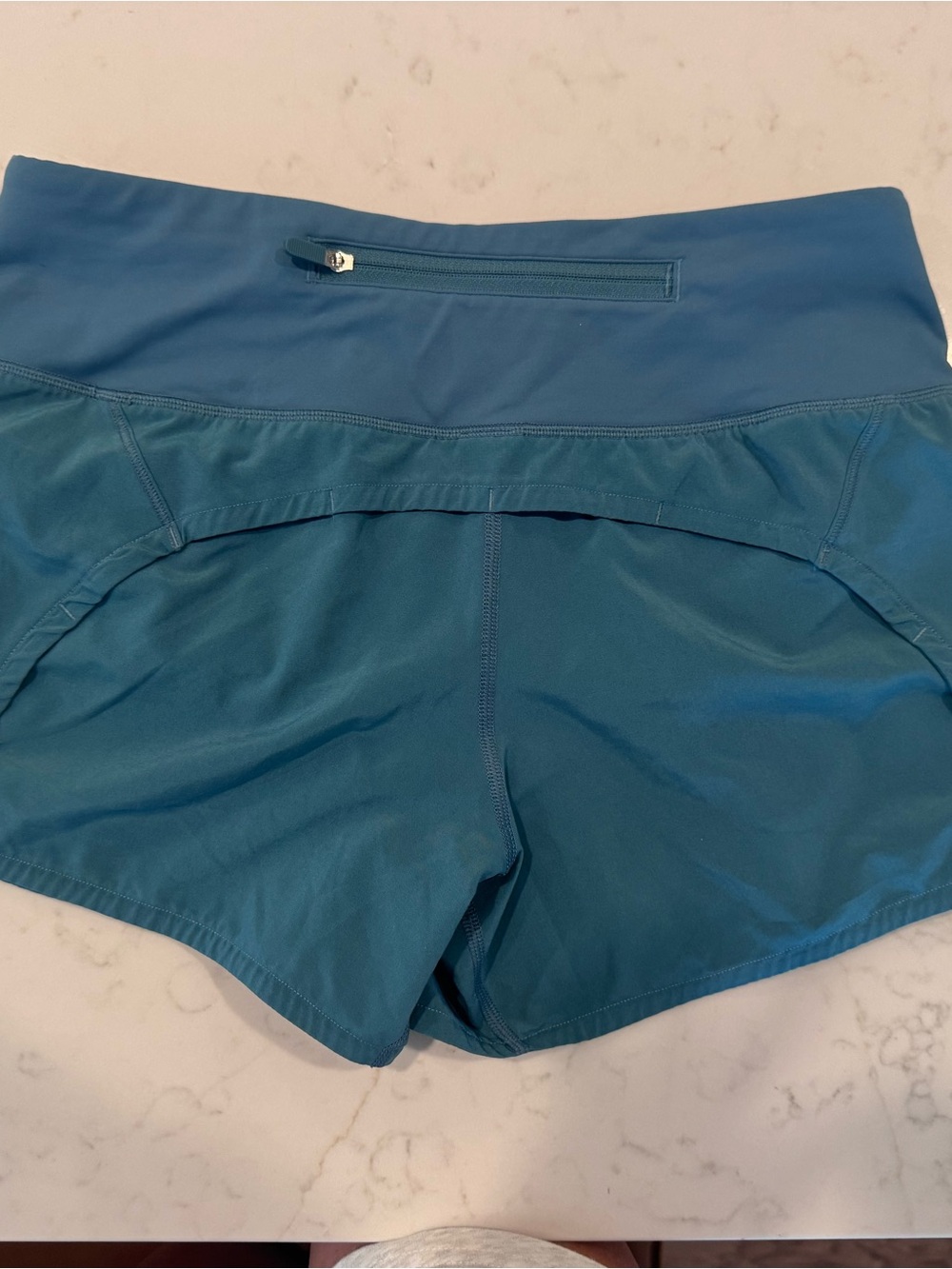 Lululemon Teal high-rise Speed Up Shorts, lined, 4 inch, size 4 - Picture 2 of 4